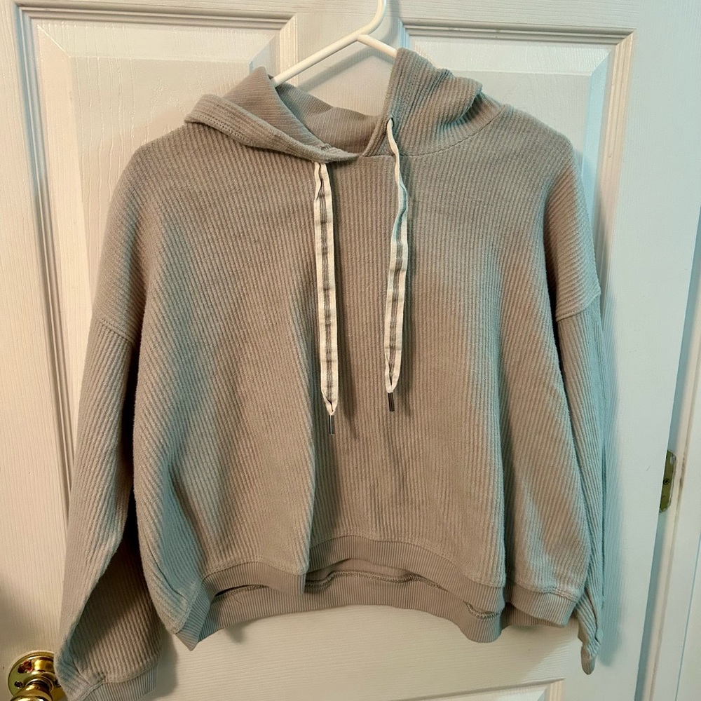 Aerie Green Ribbed Hoodie